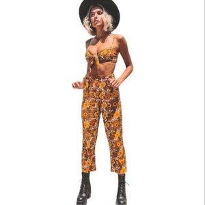 Her Pony The Label Margaux Floral High Waisted Pants